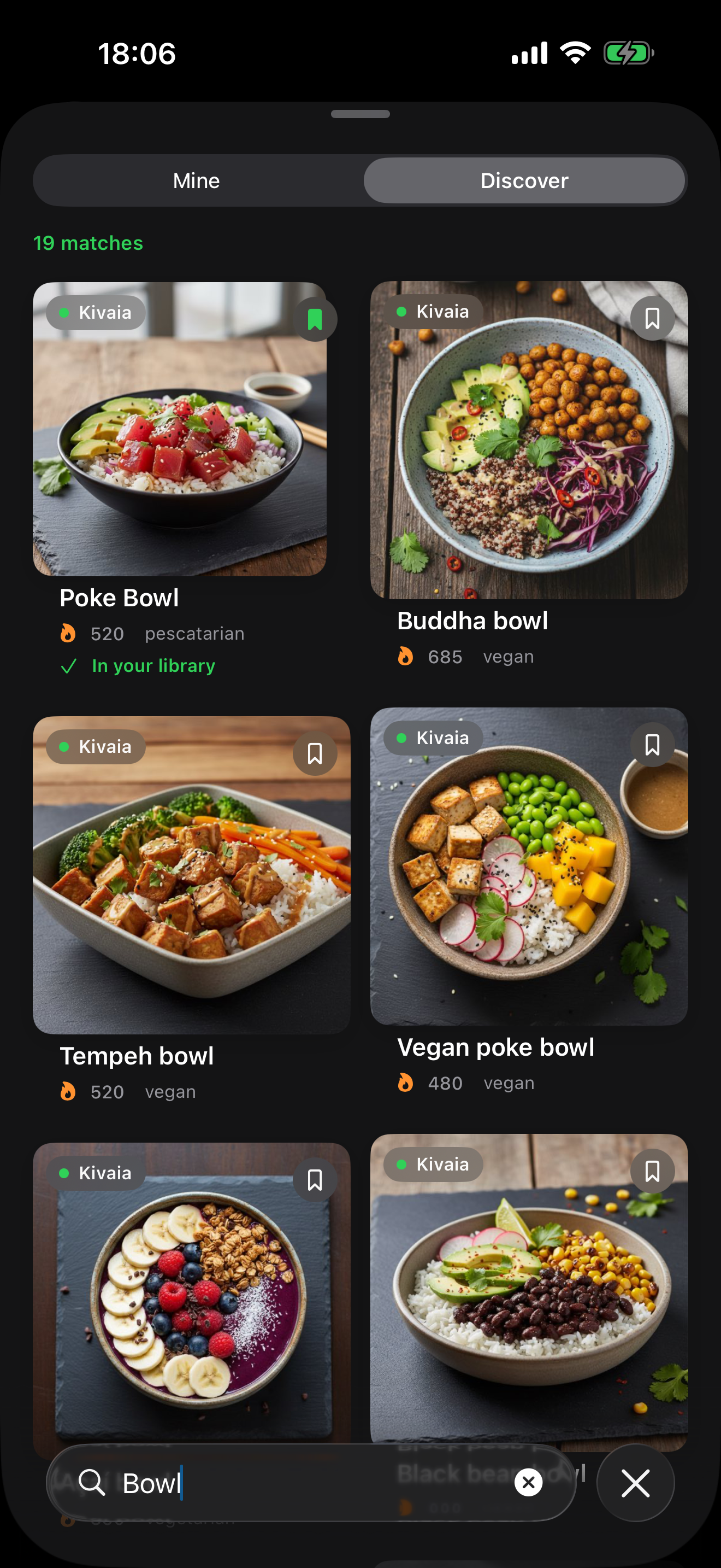 Database search &ldquo;Bowl&rdquo; with Poke Bowl, Buddha Bowl, Tempeh Bowl