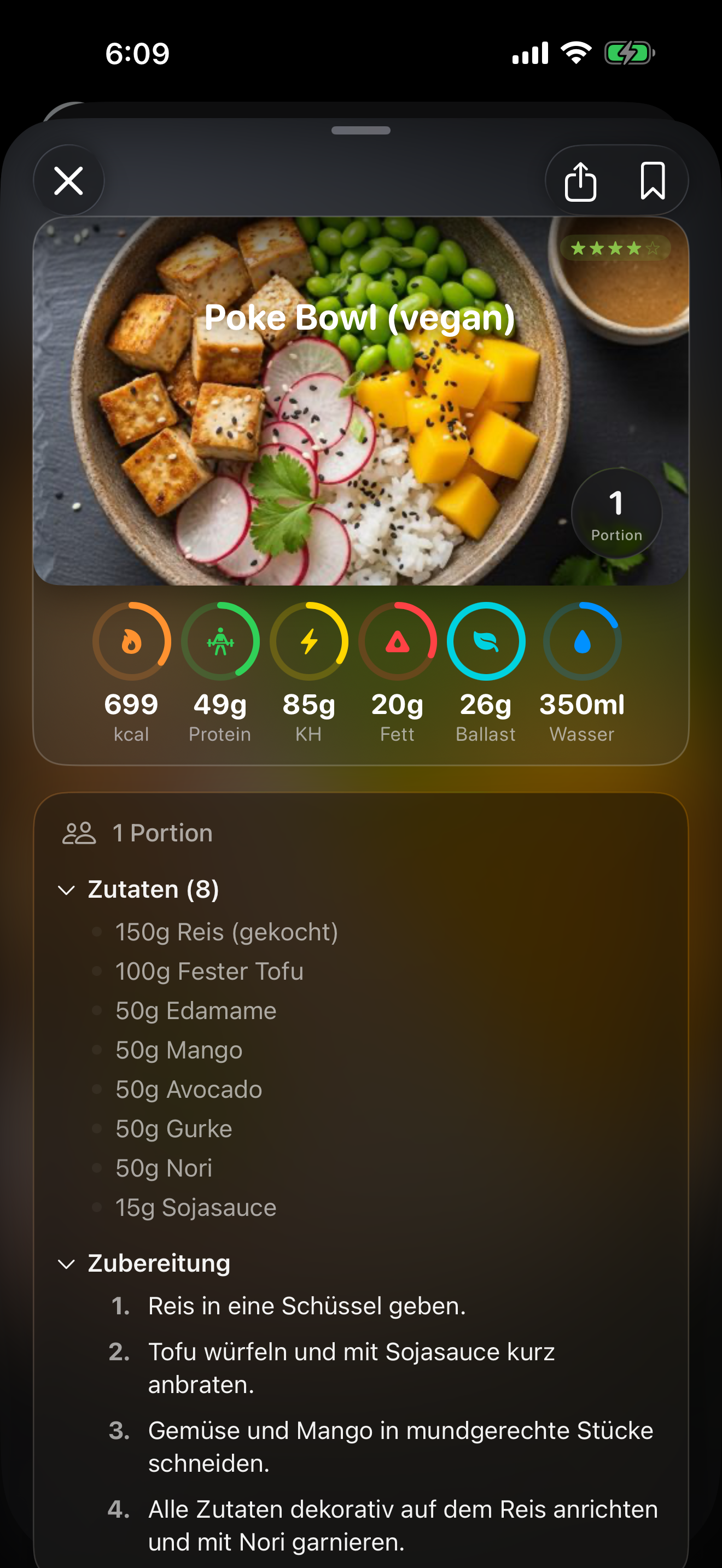 Kivaia — Rezeptdetail mit Makros, Zutaten und Zubereitung